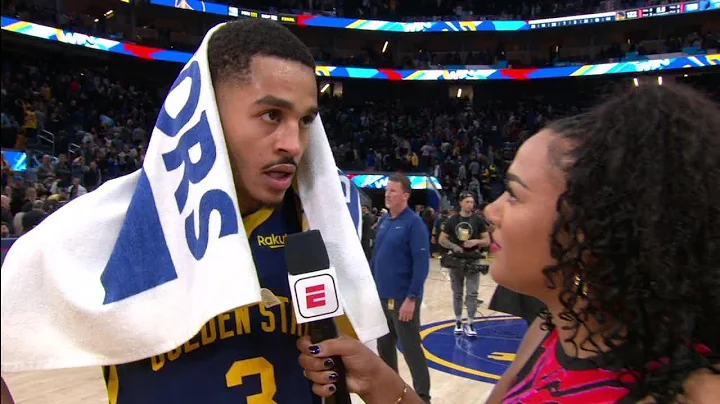 Jordan Poole reacts to game winner, Steph Curry's late-game ejection | NBA on ESPN