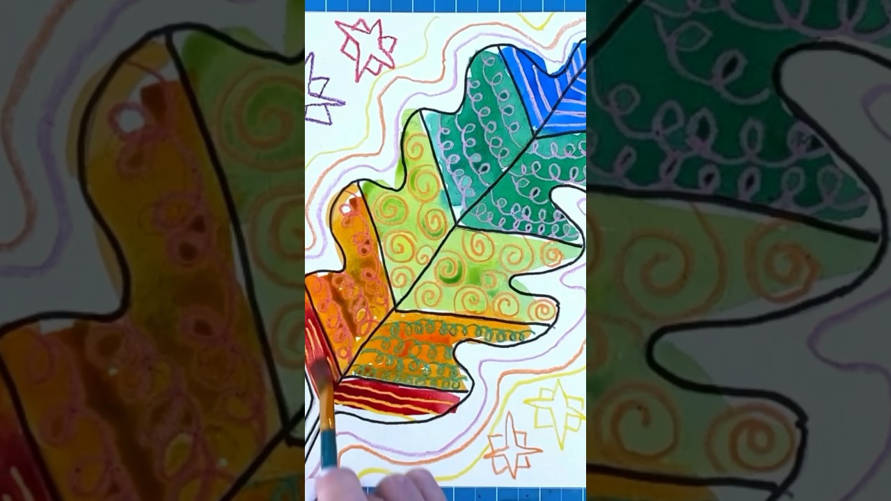 Make a Leaf Crayon Resist Watercolor Painting 