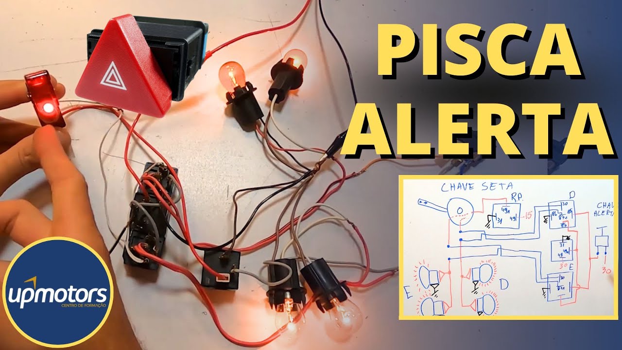 CHAVE DO PISCA ALERTA universal Fácil feito com relé ; UPMOTORS