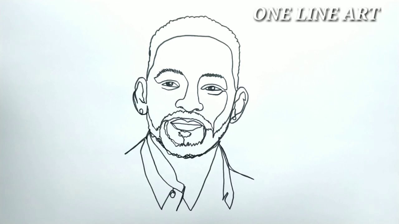 VERY EASY , one line drawing will smith / how to draw in one line / drawing by one line art
