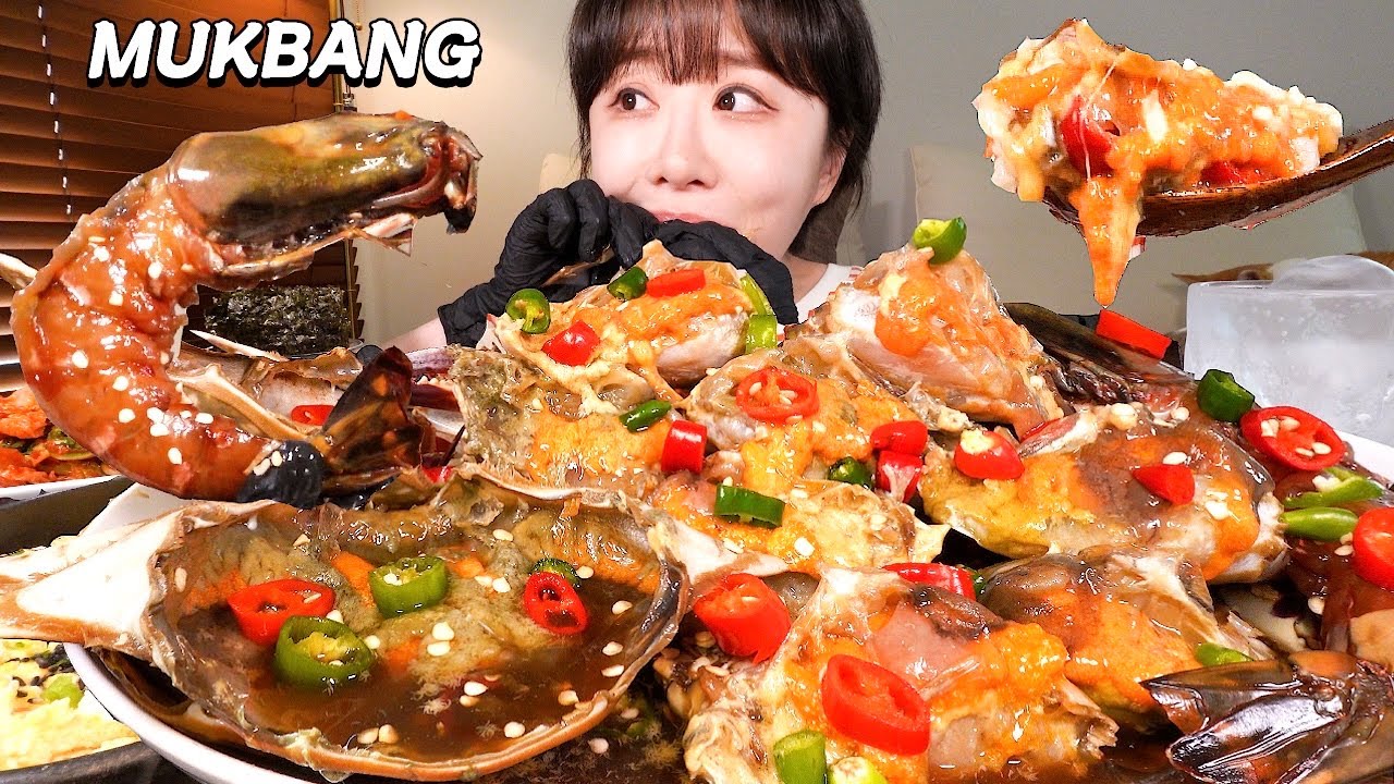 💗알배기 꽃게 간장게장+ 킹타이거새우장 밥도둑 1티어 먹방🤤 Soy Sauce Marinated Crab+Giant Shrimp MUKBANG