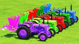 LOAD &amp; TRANSPORTING &amp; LIME SPREADERS WITH MINI JOHN DEERE TRACTORS - Farming Simulator 22