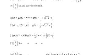2-6 Combining Functions - Adding, Subtracting, Multiplying and Dividing
