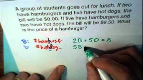 Setting up Word Problem with System of Equations (2 of 3) ... MathWOES