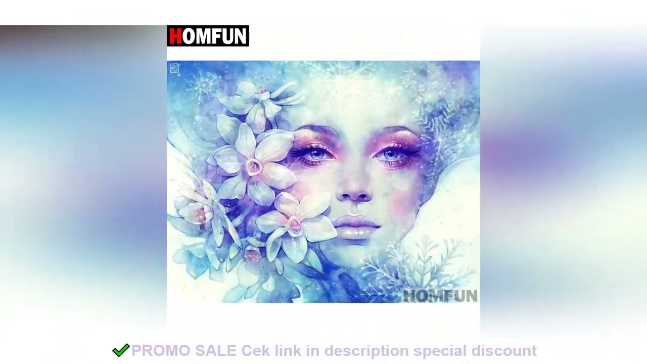 HOMFUN Full Square/Round Drill 5D DIY Diamond Painting "Girl flower" Embroidery Cross Stitch 5D Home