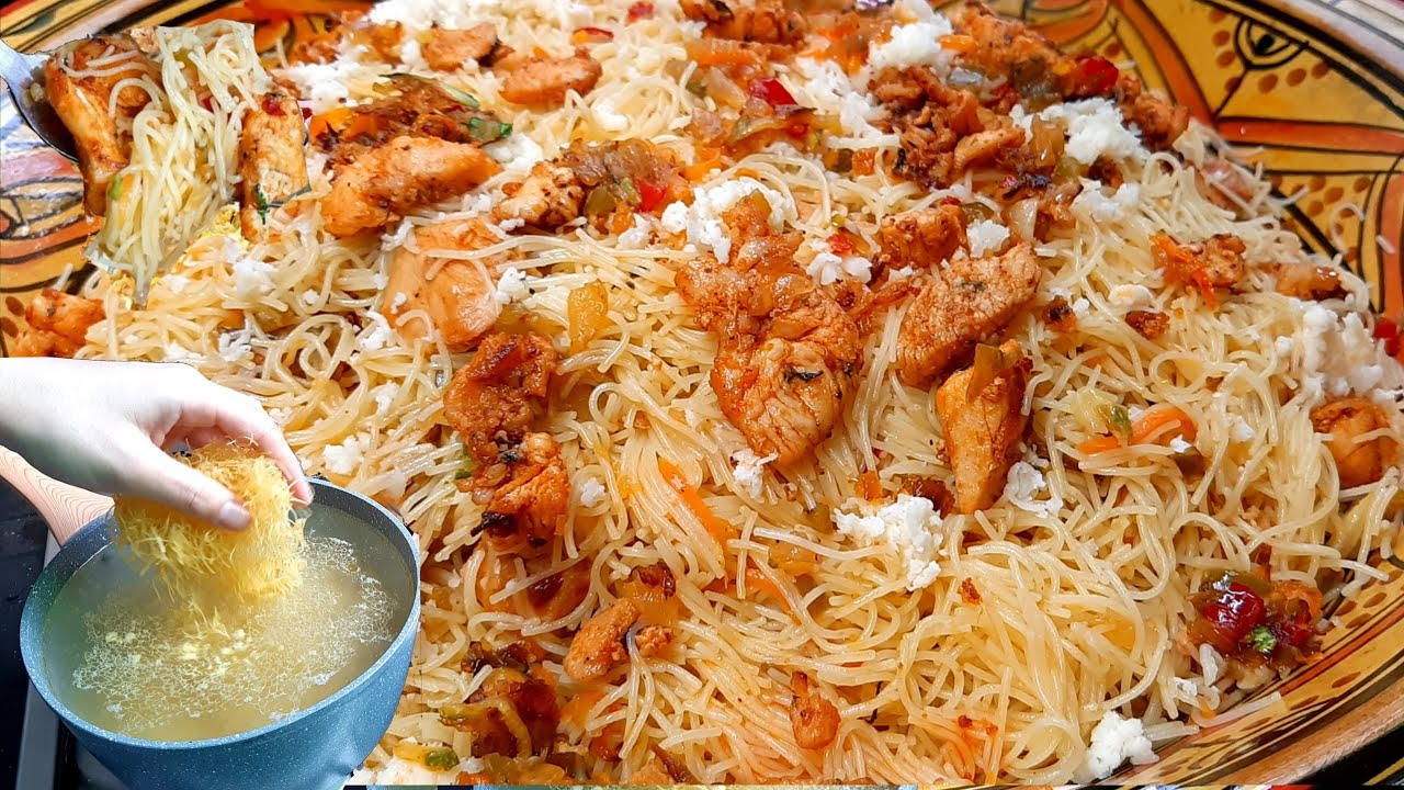 الحل السريع👌جربيها غتولي مدمنة عليها😋عندك شعريةالسفة تعالو نحضر وجبة لغذاء او عشاء لذيذة ساهلةوسريعة