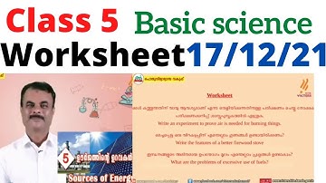 class 5 basic science worksheet 17/12/21