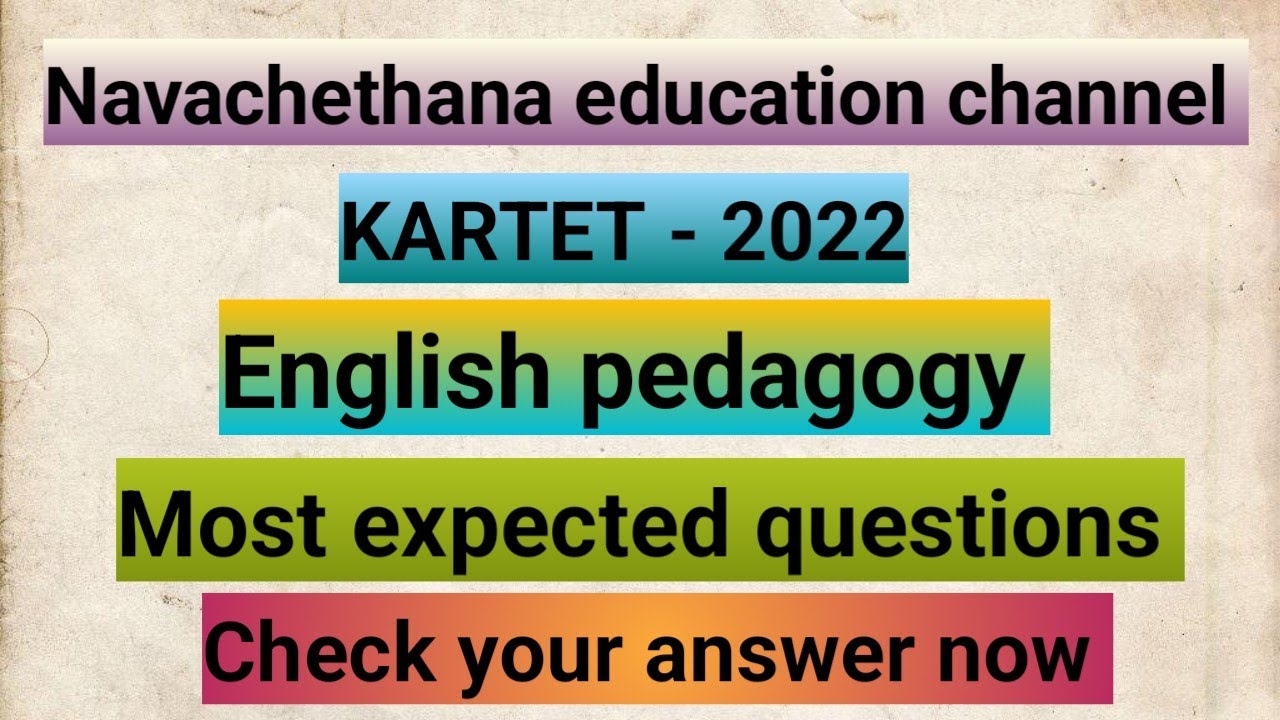 KARTET - 2022 - English pedagogy - Most expected questions