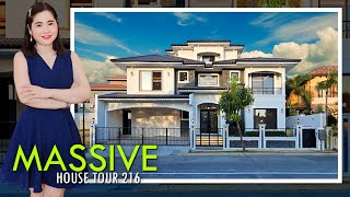 Touring a Grand Mediterranean Home with Pool in Portofino South Las Pinas: House Tour 216