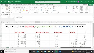 TO CALCULATE POWER &SQUARE ROOT & CUBE ROOT IN EXCEL✍️ screenshot 5