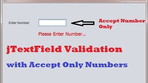 Accept only Numbers in TextField In JAVA Swing Desktop Application validation