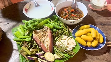 Mắm Cá Lóc Chưng Tóp Mỡ chấm với các loại "Rau Vườn" thơm ngon, đậm đà | MLQ #10