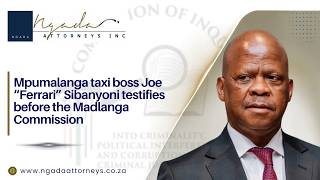 Mpumalanga taxi boss Joe “Ferrari” Sibanyoni testifies before the Madlanga Commission