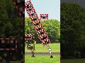踏切アニメ たくさん増えて落ちるふみきりRailroad Crossing and train level crossover　信号機　列車　線路