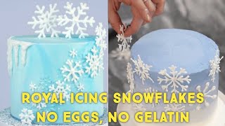 How to Make Royal Icing Snowflakes / No Eggs Royal Icing Snowflakes / Edible Snowflakes Cake Toppers