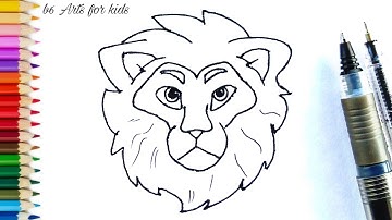 How to draw a Lion Face| Lion Head Easy Draw Tutorial