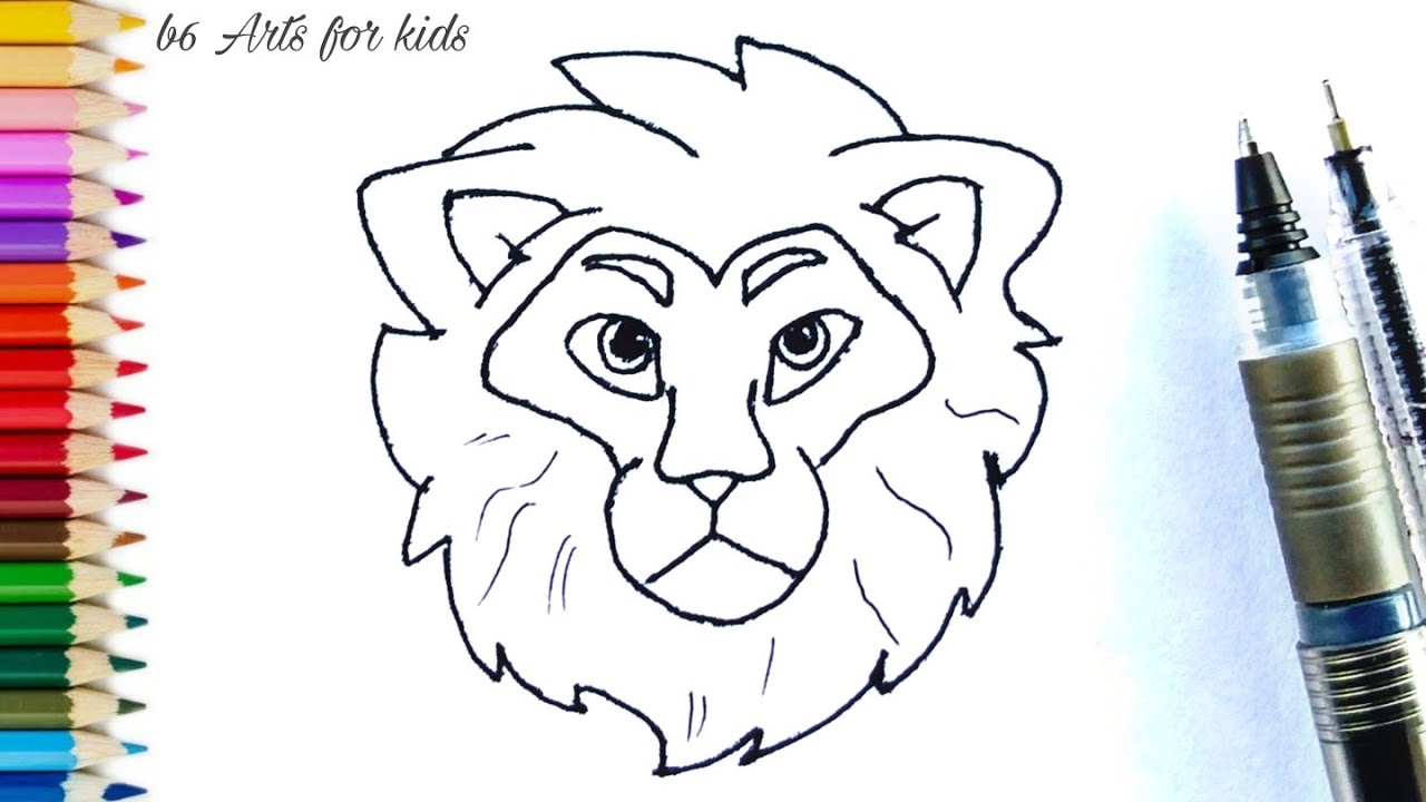 How to draw a Lion Face Lion Head Easy Draw Tutorial 