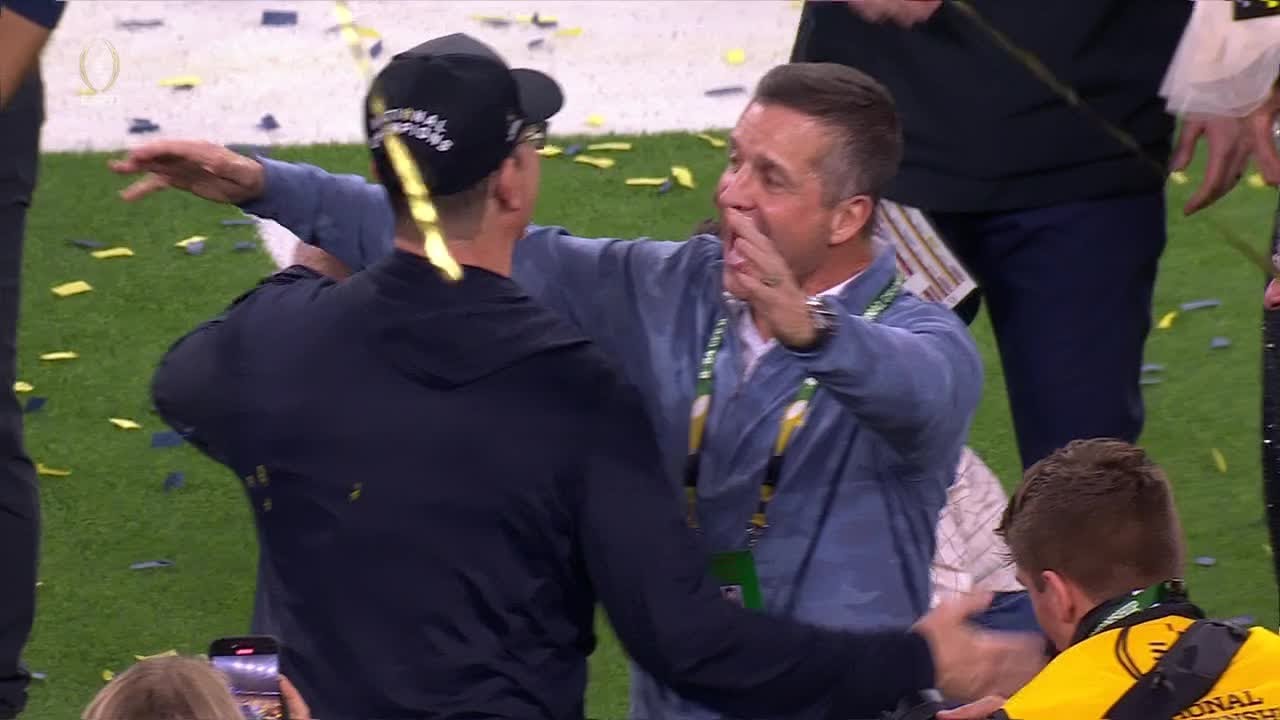 John Harbaugh Celebrates His Brother's National Championship ...