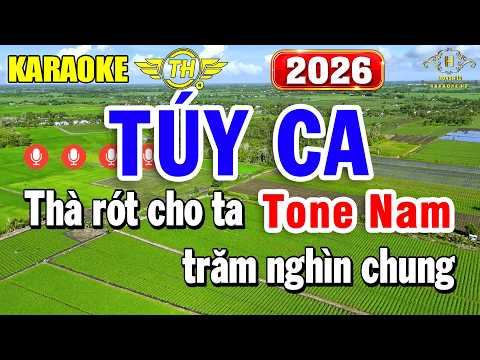 Túy Ca Karaoke Tone Nam ( Em ) Nhạc Sống 2026 Dễ Hát | Trọng Hiếu