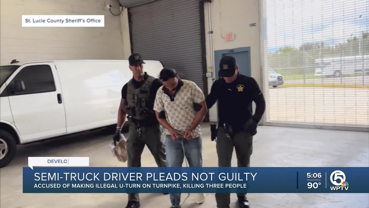 Semi truck driver pleads not guilty in St. Lucie County - YouTube