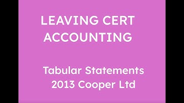 2013 COOPER LTD TABULAR STATEMENT | LEAVING CERT ACCOUNTING