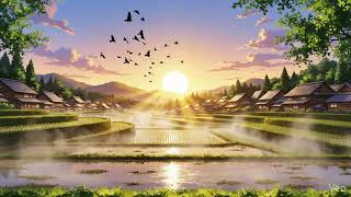 Peaceful Village Morning & Sunrise | Birds Chirping, Soft Light & Calm Countryside Ambience screenshot 1