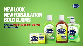 Newly Formulated Carex Kills 1,000,000 Germs In Seconds