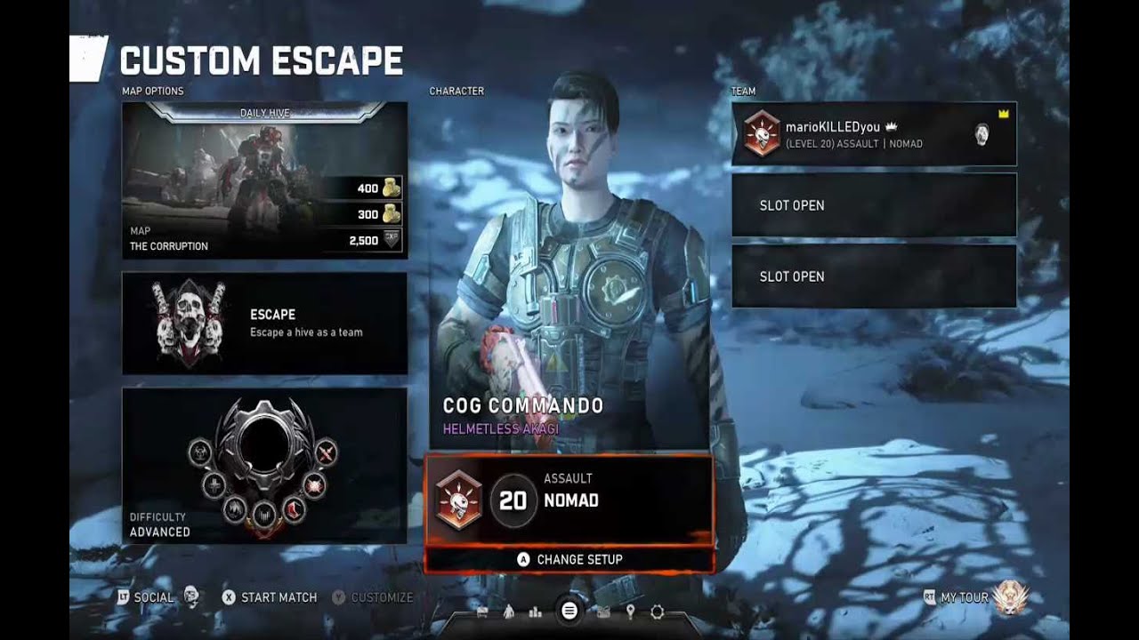 Gears 5, Corruption, Advanced, Nomad (SOLO) Cog Commando Helmetless Akagi (01-26-2022) Season 10