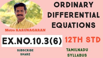 12th Std Maths Ex.10.3(6) Find the DIFFERENTIAL Equation of the family of all ellipses having foci