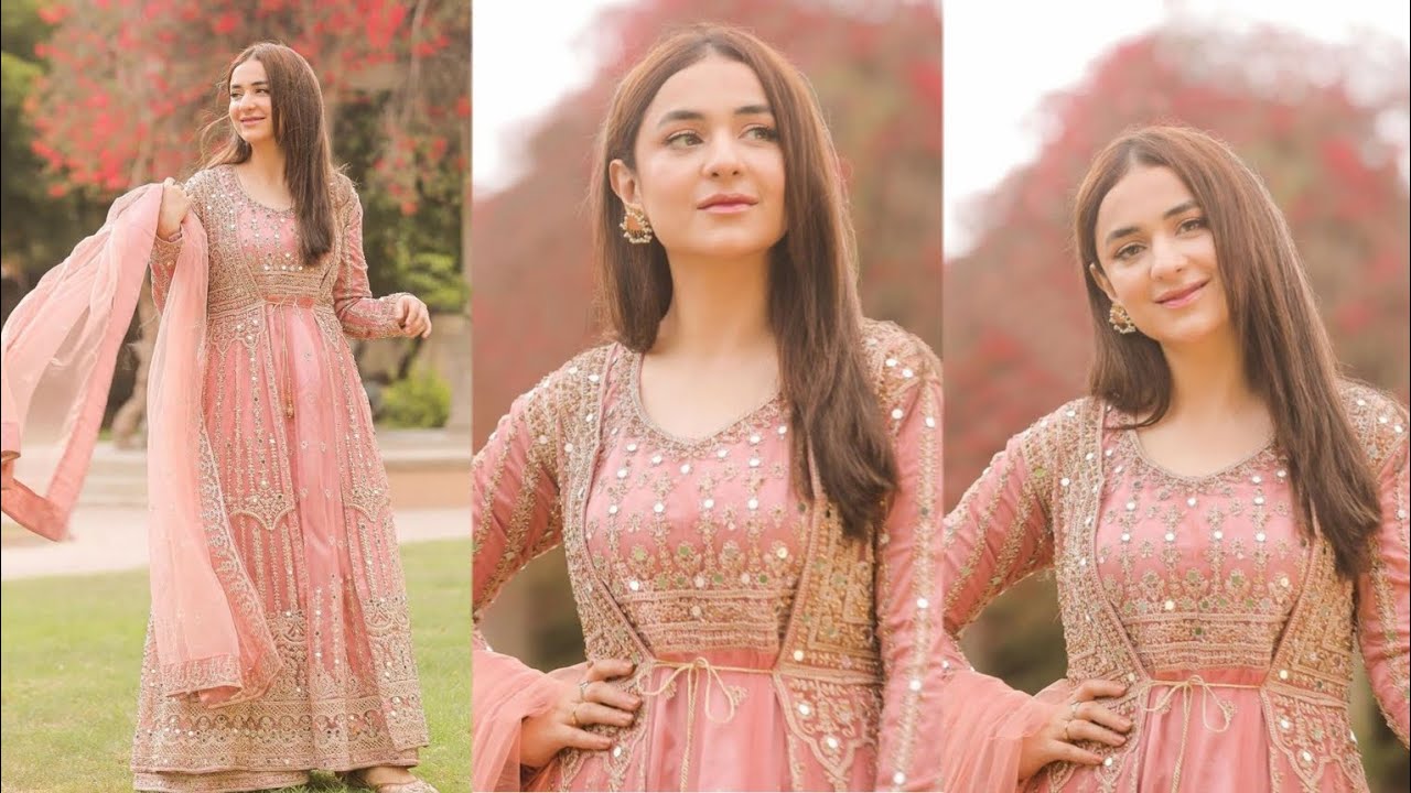 yumna zaidi pink dress Yumna Zaidi