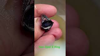 Australian Coober pedy opal I cut & set in this ring (before)