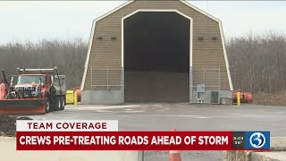 Video: Crews prep roads ahead of winter storm