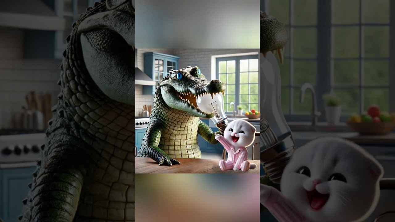 Outline Video Cat cute Crocodile Becomes Decorative Lamp Monkey Snake Frog #cat #kucing #funny