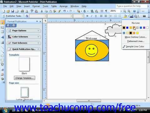 Publisher 2003 Tutorial Changing Line Colors Microsoft Training Lesson 6.2