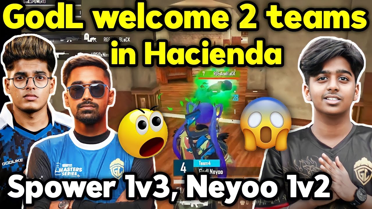 Godlike welcome 2 teams in Hacienda 🥵 Spower 1v3 and Neyoo Zgod 1v2 ...