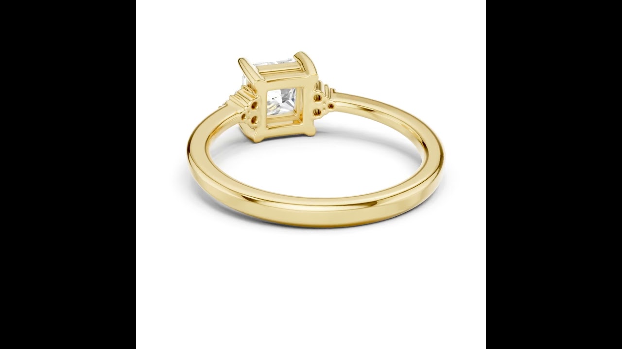 Princess Cut Cluster Set Engagement Ring