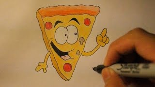How To Draw Kawaii Stuff-How To Draw Pizza