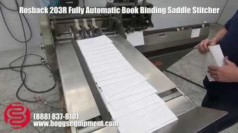 Rosback 203R Fully Automatic Book Binding Saddle Stitcher