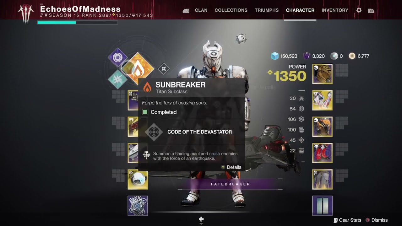 Ashen Warrior - Gambit/mid tier difficulty ability spam/heavy burst/sustained dps build