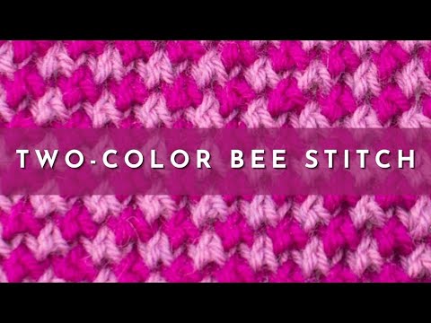 How to Knit the 2 Color Bee Stitch | Knitting Stitch Pattern | English Style