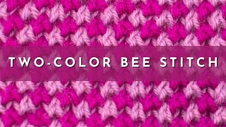How to Knit the 2 Color Bee Stitch | Knitting Stitch Pattern | English Style