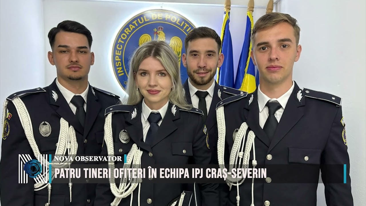 Patru tineri ofițeri în echipa IPJ Craș-Severin