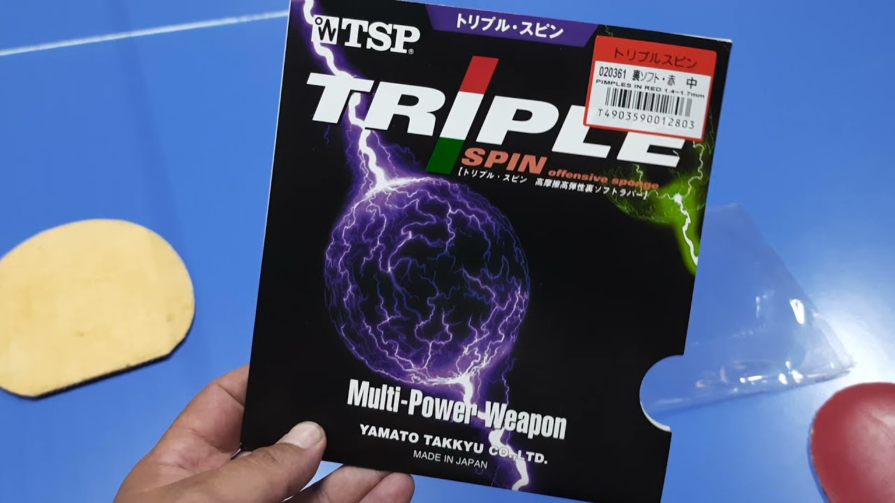 Обзор и переклейка накладки,TSP TRIPLE SPIN.Первые ощущения от игры!