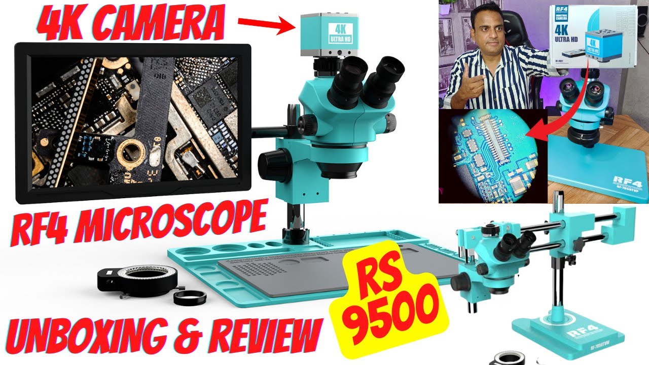 RF4 MICROSCOPE RF4 RF7050 TVP TRINOCULAR STEREO MICROSCOPE WITH 7X RF4 MICROSCOPE RF4 RF7050 TVP TRINOCULAR STEREO MICROSCOPE WITH 7X