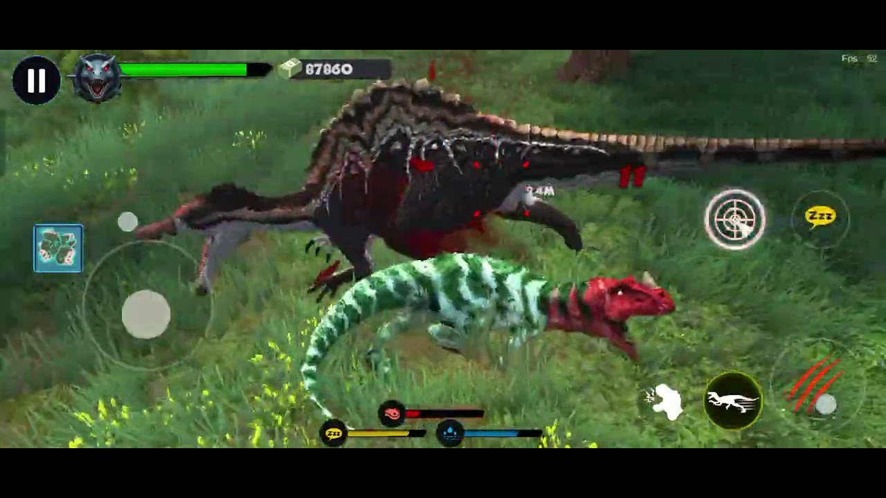 I fought all the dinos using suchomimus skin until Ceratosaurus