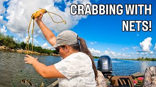 Crab Net Fishing with Chicken Legs — We Caught DOZENS! Catch and Cook