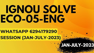 eco-5 solved assignment 2022-23 / eco-5solved assignment 2023 in english/ ignou eco-5