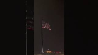 🇺🇸 American Flag Waving in the Wind | USA Night View