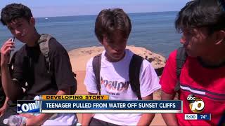Teenager pulled from water off Sunset Cliff