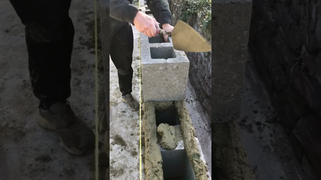 Laying 9” concrete H blocks - Bricklaying UK 
